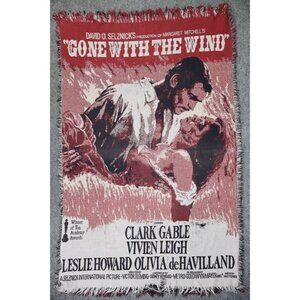Vintage Gone With the Wind 1993 Woven Tapestry Throw Blanket Afghan 60x39
